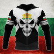 AIO Pride - Bulgaria Coat Of Arms Skull - Black And White Unisex Adult Hoodies
