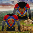 AIO Pride - Customize Armenia Coat Of Arms - Hexagon Unisex Adult Hoodies