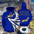 AIO Pride - South Africa Springbok - Warrior Style Blue Unisex Adult Hoodies