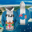 AIO Pride - Fiji Polynesian - Flag And Coat Of Arms Unisex Adult Hoodies