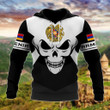 AIO Pride - Armenia Coat Of Arms Skull - Black And White Unisex Adult Hoodies