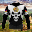 AIO Pride - Armenia Coat Of Arms Skull - Black And White Unisex Adult Hoodies