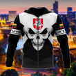 AIO Pride - Lithuania Coat Of Arms Skull - Black And White Unisex Adult Hoodies