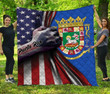 AIO Pride - Puerto Rico Coat Of Arms - US Flag Premium Quilt
