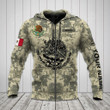AIO Pride - Customize Mexico Coat Of Arms Black Camo Unisex Adult Hoodies