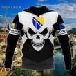 AIO Pride - Customize Bosnia Coat Of Arms Skull - Black And White Unisex Adult Hoodies