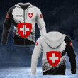 AIO Pride - Customize Switzerland Coat Of Arms Black And White Unisex Adult Hoodies