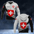 AIO Pride - Customize Switzerland Coat Of Arms Black And White Unisex Adult Hoodies