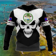 AIO Pride - Customize Belize Coat Of Arms Skull - Black And White Unisex Adult Hoodies