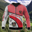 AIO Pride - Austria Coat Of Arms Hexagon Pattern Unisex Adult Hoodies