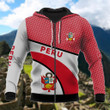 AIO Pride - Peru Coat Of Arms Hexagon Pattern Unisex Adult Hoodies