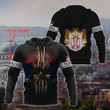 AIO Pride - Customize Serbia Coat Of Arms Skull Flag - Black Unisex Adult Hoodies