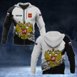 AIO Pride - Customize Russia Coat Of Arms Black And White Unisex Adult Hoodies