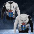 AIO Pride - Customize Galicia Coat Of Arms Black And White Unisex Adult Hoodies