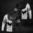 AIO Pride - Custom Name Rooster Black And White Leather Pattern Unisex Adult Hoodies
