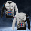 AIO Pride - Customize Iceland Coat Of Arms Black And White Unisex Adult Hoodies