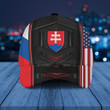 AIO Pride - Slovakia Coat Of Arms & American Flag Unisex Cap