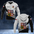 AIO Pride - Customize Czech Republic Coat Of Arms Black And White Unisex Adult Hoodies