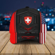 AIO Pride - Switzerland Coat Of Arms & American Flag Unisex Cap