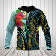 AIO Pride - Polynesian Turquoise - Gold Tribal Pattern Unisex Adult Hoodies