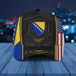 AIO Pride - Bosnia and Herzegovina Coat Of Arms & American Flag Unisex Cap