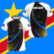 AIO Pride - Custom Name DR Congo Flag Stars Pattern Unisex Adult Shirts