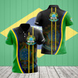 AIO Pride - Custom Name Brazil Flag Wave Style Unisex Adult Shirts