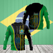 AIO Pride - Custom Name Brazil Flag Wave Style Unisex Adult Shirts