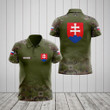 AIO Pride - Custom Name Slovakia Coat Of Arms Camo Flag Unisex Adult Shirts