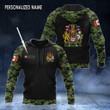 AIO Pride - Custom Name Canada Coat Of Arms Camo Unisex Adult Hoodies