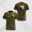 AIO Pride - Custom Name Bosnia Coat Of Arms Camo Flag Unisex Adult Shirts