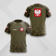 AIO Pride - Custom Name Poland Coat Of Arms Camo Flag Unisex Adult Shirts
