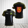 AIO Pride - Custom Name Finnish Army Coat Of Arms Flag Camo Unisex Adult Shirts