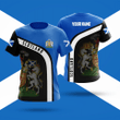 AIO Pride - Customize Line Flag Of Scotland Color And Coat Of Arm Shirt