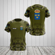 AIO Pride - Custom Name Sweden Coat Of Arms Camo Flag Unisex Adult Shirts