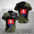 AIO Pride - Custom Name Slovakia Coat Of Arms Diamond Black Unisex Adult Shirts