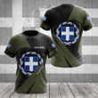 AIO Pride - Custom Name Greece Coat Of Arms Diamond Black Unisex Adult Shirts