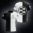 AIO Pride - Custom Name Greece Half Black Half White Unisex Adult Shirts