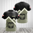 AIO Pride - Custom Name Poland Coat Of Arms Black Unisex Adult Shirts