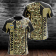 AIO Pride - Customize Romania Coat Of Arms Camo Shape Unisex Adult Shirts