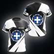 AIO Pride - Custom Name Greece Coat Of Arms Diamond White Unisex Adult Shirts
