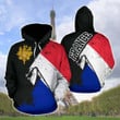 AIO Pride - France Special Grunge Flag Unisex Adult Hoodies