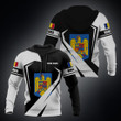 AIO Pride - Custom Name Romania Coat Of Arms Diamond White Unisex Adult Shirts