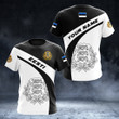 AIO Pride - Custom Name Estonia Eesti Coat Of Arms Black And White Unisex Adult Shirts