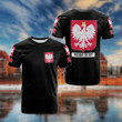 AIO Pride - Customize Poland Coat Of Arms - Black Unisex Adult T-shirt
