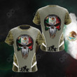AIO Pride - Mexico Skull Camo Coat Of Arms 3D Unisex Adult T-shirt