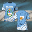 AIO Pride - Argentina Coat Of Arms & Map Unisex Adult T-shirt