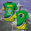 AIO Pride - Brasil Coat Of Arms & Map Unisex Adult T-shirt