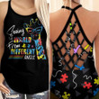 AIO Pride - Autism Awareness Seeing The World Criss-Cross Back Tank Top