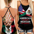 AIO Pride - American By Birth Mexican By Choice Criss-Cross Back Tank Top